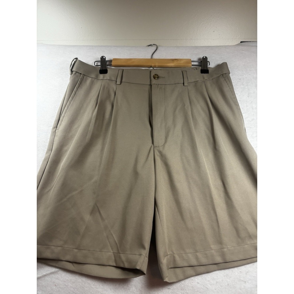 PGA Tour Athletic Golf Short Men's Size 34x8.5 Khaki Stretch Performance